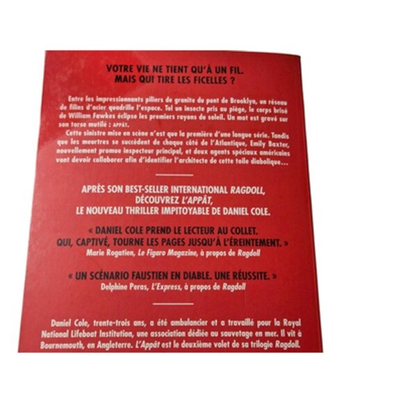 L'Appât Daniel Cole Thriller Policier Suspense French Softcover 2018 Ragdoll - Picture 3 of 13